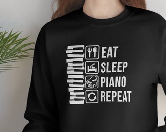 Bluza z nadrukiem fortepianu Bluza nauczyciela gry na fortepianie Koszulka pianisty Bluza dla miłośnika muzyki Bluza dla miłośnika fortepianu Koszulka nauczyciela muzyki Prezent dla nauczyciela muzyki