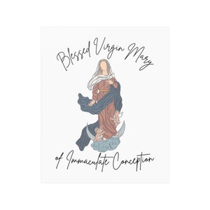 Printed Catholic Art | Blessed Virgin Mary | Catholic Decor | 3 Sizes | Saint Print | Catholic Art |  Sacred Art | Catholic Gift Religious