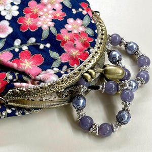 Blue floral Rosary Pouch with clasp closure Perfect for 1st Communion Reconciliation, Catholic teen Confirmation and PSR Gift, Catholic gift