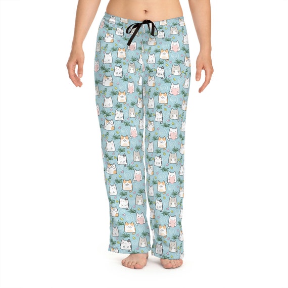 Cat Mom Gift Gift for Cat Lover Cat Pajamas Kitty Pajamas Women s Pajama Pants Cat Mom Gift Cat Mama Blue Pajamas Cat Clothing Cat Gift Etsy Canada