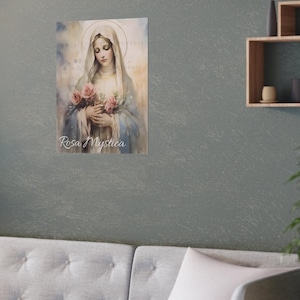 Printed Catholic Art | Mystical Rose | Catholic Decor | 3 Sizes | Mary Print | Catholic Art |  Sacred Art | Catholic Gift, Catholic gift mom