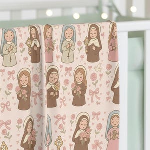 Catholic Baby Blanket, Catholic Baptism, Catholic Baby | Catholic mom gift, Catholic Kid, Girl saints, Catholic girl