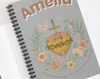 Personalized Marian Catholic Prayer Journal, Catholic Prayer Journal, Catholic gift, Immaculate Heart of Mary, Prayer Notebook, RCIA