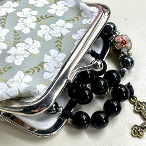 Floral Rosary Purse green Rosary bag Flower rosary bag Case with Flowers. Perfect for 1st Communion Reconciliation and PSR Gift.