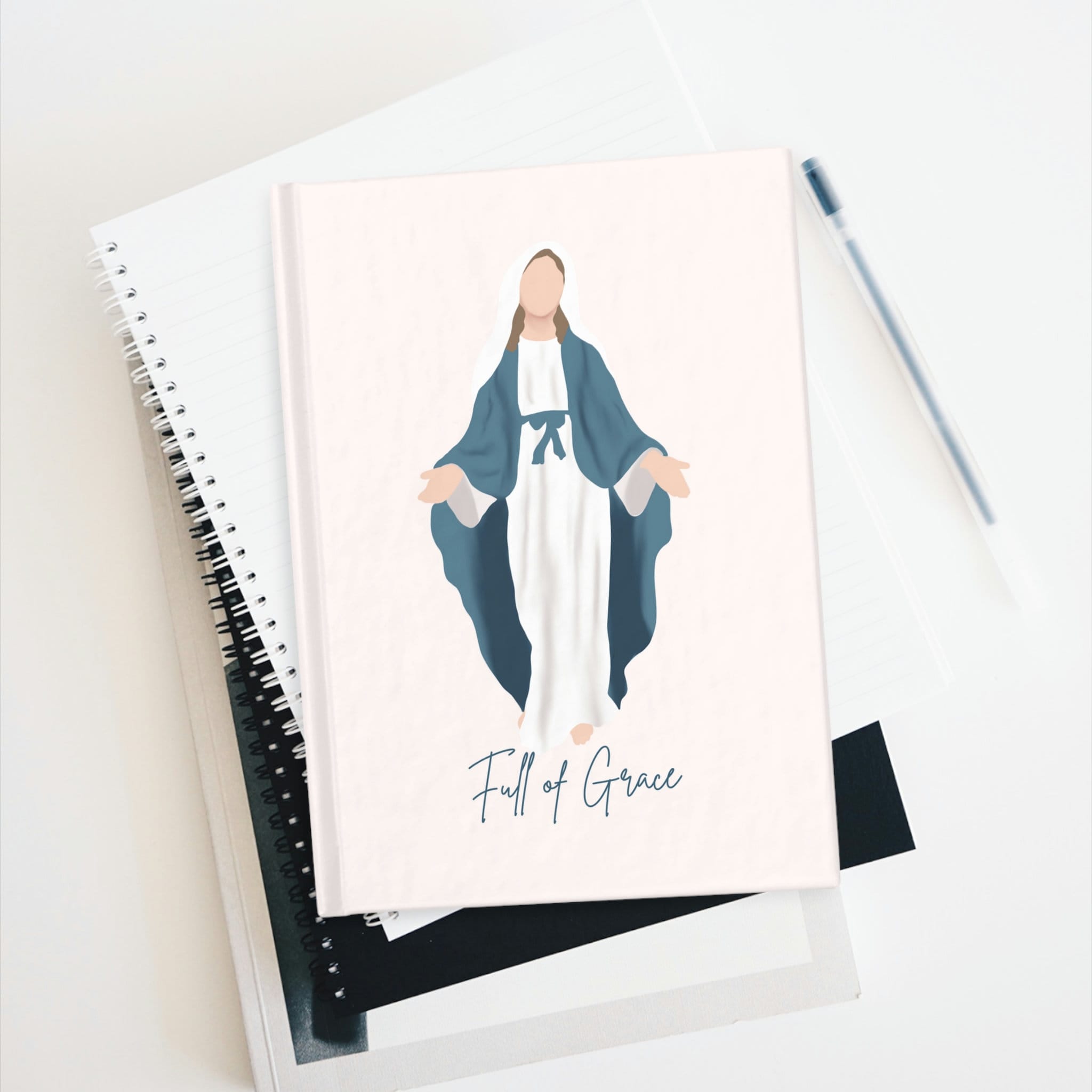 Catholic Prayer Journal, Mary Full of Grace Catholic Prayer Journal, Catholic gift, Women&#39;s Journal, Prayer Notebook Women&#39;s Notebook