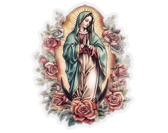 Sticker Lady of Guadalupe, katholiek cadeau, katholieke leraar, katholieke moeder, katholieke moeder, katholieke sticker, katholieke tiener, katholieke vrouw