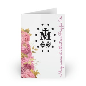 Cartes de correspondance Médaille Miraculeuse | Notecard catholique stationnaire | Cadeau catholique pour les femmes | Maman catholique | Papeterie catholique | Fête des Mères Pâques