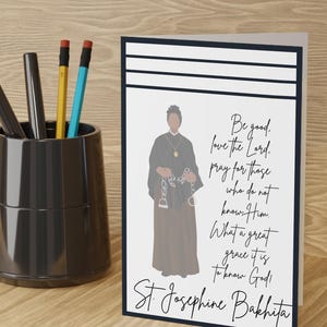 Tarjetas de notas de Santa Josefina Bakhita / Papelería católica / Regalo católico para mujeres / Mamá católica, Papelería católica, Adolescente católica