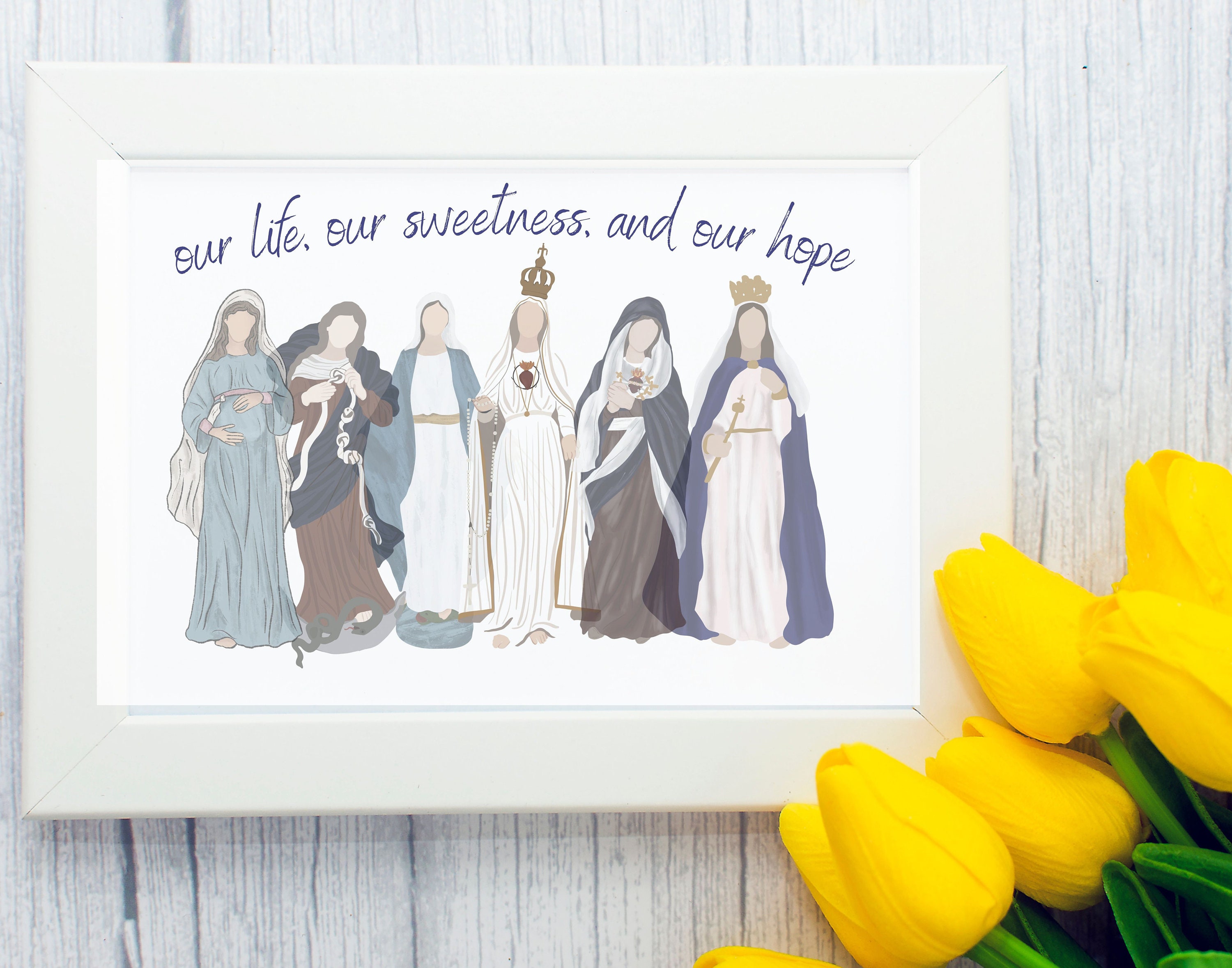 Printed Catholic Art | Blessed Virgin Mary Print | Catholic Decor | 3 ...
