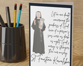 Saint Faustina Notecards | Catholic Notecard Stationary |Catholic gift for Women | Catholic mom | Catholic Stationary, Catholic saint, RCIA