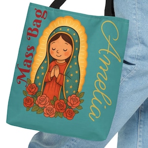 Personalisierte Masse Tasche für Kinder | Lady von Guadalupe Tasche |Kinder-Masse-Tasche | Katholisches Kind |Taufgeschenk | Katholisches Geschenk | Kommunion Geschenk
