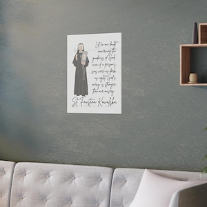 Printed Catholic Art | St. Faustina Kowalska | Catholic Decor | 3 Sizes, Saint Print, Catholic Art, Sacred Art, Catholic Gift, Religious Art