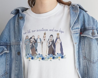 Prezent katolicki, Koszula maryjna, Witaj Święta Królowo, Koszula katolicka, Mama katolicka, Prezent katolicki dla niej, Kobieta katolicka, Pani z Guadalupe, Virgen