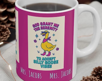 Personalized Silly Goose Mug, teacher gift, Catholic teacher, personalized gift teacher, Catholic teacher gift, Funny Gift for teacher