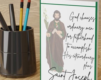 Saint Joseph Notecards | Catholic Notecard Stationary |Catholic gift for Women | Catholic mom | Catholic Stationary, Catholic saint, RCIA