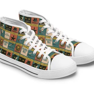 Broadway Lover gift, Women&#39;s High Top Sneakers, Musical Theatre kid, Musical Theater gift, Theatre kid gift, Playbill sneakers, Broadway kid