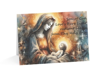 Kerstwenskaarten (1, 10, 30 en 50 stuks), christelijke kerstkaarten, katholieke kerstkaarten, katholieke notitiekaart Mary-notitiekaarten, RCIA