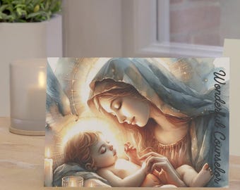 Kerstwenskaarten (1, 10, 30 en 50 stuks), christelijke kerstkaarten, katholieke kerstkaarten, katholieke notitiekaart Katholiek cadeau voor haar