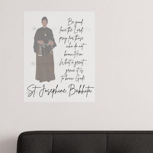 Katholische Kunst, Heilige Josephine Bakhita Druck, katholische Dekoration, 3 Größen, Heiliger Druck, katholische Kunst, heilige Kunst, katholische Geschenkpate