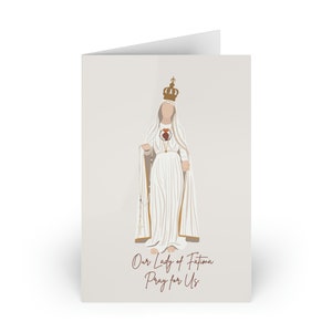 Tarjetas de Nuestra Señora de Fátima / Tarjeta de Notas Católica Estacionaria / Regalo Católico para Mujeres / Mamá Católica / Papelería Católica / Día de la Madre