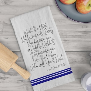 Catholic Tea Towel, Saint Mother Teresa, Wash the plate, Catholic Kitchen towel, Catholic gift mom Catholic decor, Catholic gift women