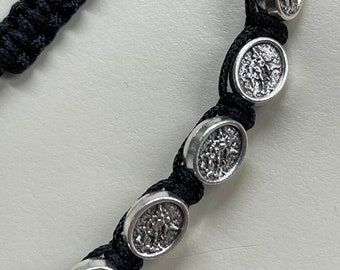 Catholic dad gift, St Michael Archangel Rosary Bracelet Catholic jewelry, Catholic dad gift, religious jewelry,  adjustable bracelet