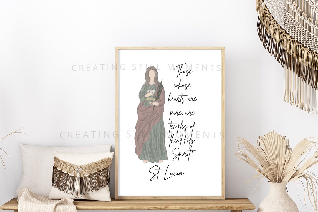 Printed Catholic Art | St. Lucia | Catholic Decor | 3 Sizes | Saint
