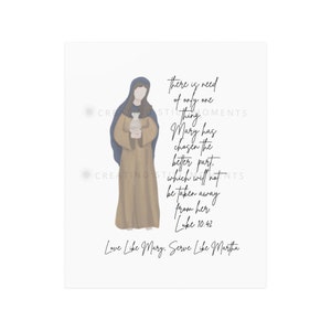 PRINTED Catholic Print | Mary of Bethany | Catholic Decor | 3 Sizes | Physical Print | Catholic Art |  Saints Art | Catholic Gift