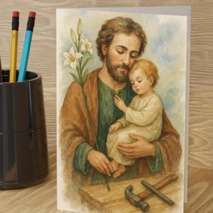 Saint Joseph Notecards,  Catholic Notecard Stationary, Catholic gift Women, Catholic mom, Catholic Stationary, Saint notecards