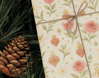 Papier d'emballage de Noël catholique, papier de la Nativité, Vierge Marie, Sainte Mère, papier, emballage cadeau de vacances, papier d'emballage, papier de Noël