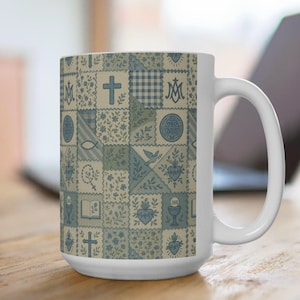 Catholic Ceramic Mug, Catholic decor, Catholic gift for her, Catholic millennial, grand millennial, Catholic mom gift, Catholic teen