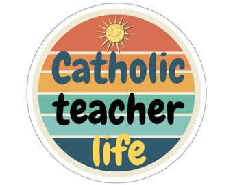 Adesivo per insegnante cattolico, regalo cattolico, adesivo cattolico, adesivo per scuola cattolica, educatore cattolico, istruzione parentale cattolica, bambino cattolico