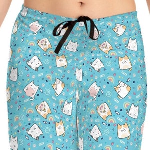 Cat Pajamas, Spring Cat Pajamas, cat mom gift, kitty Pajamas, gift for her, Cat Lover, Cat Mama Gift, Cat Lover Gift, animal lover gift