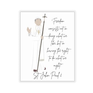 Adesivo in vinile Papa Giovanni Paolo II, mamma cattolica, regalo cattolico, regalo per seminaristi, regalo religioso di Pasqua, regalo per sacerdoti, adolescente cattolico, cattolico