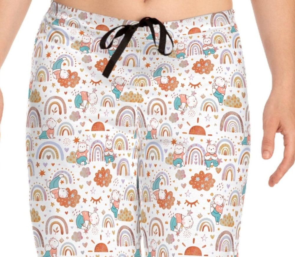 Cats Doing Yoga Pajamas, Cat Pajamas, Christmas Pajamas, Cat Pajamas, Cat Mom Gift, Cat Mama Present Cat Lover Gift, Cat Mom Gift