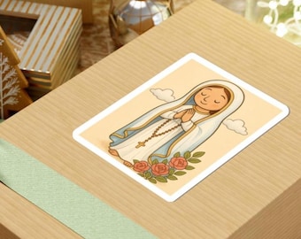 Lady of Lourdes vinyl sticker katholiek moeder cadeau, katholieke sticker, doop cadeau moeder cadeau, moeder cadeau, katholieke moeder, baby cadeau katholieke baby