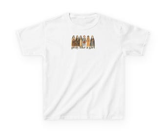 Be som en flicka T-shirt, katolsk barntröja, katolsk konfirmation, katolska kläder, katolsk helgon, katolsk gåva, mariansk tröja