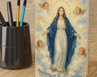 Lady of the Assumption Notecards, Catholic Notecard Stationary |Catholic gift for Women | Catholic mom, Catholic Stationary, Marian notecard