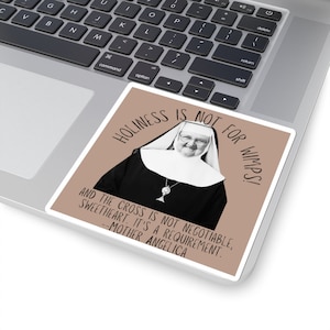 Sticker mère angélique, sticker saint, sticker vacances, sticker catholique, cadeau maman catholique, sticker religieux cadeau, sticker sainteté, RCIA