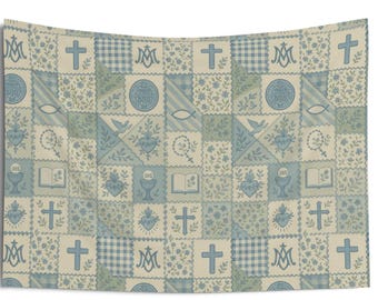 Catholic Wall Tapestry, Catholic bedding, Catholic Wall Hanging, Catholic decor, Catholic gift women, Catholic wedding, grand millennial