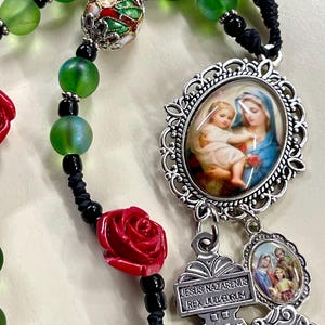 St Andrew Novena, Christmas novena, handmade rosary, Chaplet, Green 8mm beads Nativity Centerpiece, Catholic mom gift, Catholic gift Advent