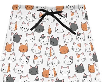 White Cat Pajamas, Kitty Pajamas, Women's Pajama Pants,  Mother’s Day gift,  Cat Lover Gift, Cat Mom Pajamas, cat clothing, gift for her