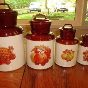 Vintage McCoy Ceramic Fruit Canisters