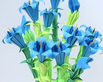 Blue Bouquet of Field Lilies, Mother's Day Lilies, Easter Day Lilies, Blue Valentine Lily