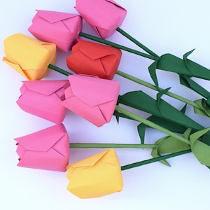 Assorted Origami Flower Bouquet: Lavender, Yellow, Orange - Etsy