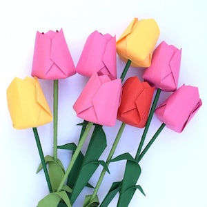 Assorted Origami Flower Bouquet: Lavender, Yellow, Orange