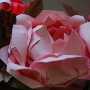 Valentine's Day Wreath, Pink Rose Origami Paper Wreath, Mother's Day Wreath, Easter Wreath, Floral Rose Door Wreath, Spring Wreath image 4