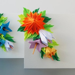 Set of 2 Origami Greeting Cards, Mother's day cards, Easter cards