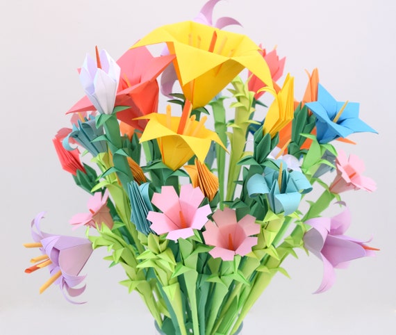 Multifloral Origami Bouquet