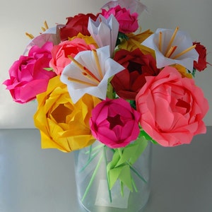 Mixed Bouquet of Roses and Lilies image 3